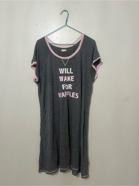 LAYLA | 'Will Wake for Waffles' Sleep Shirt, Size XL